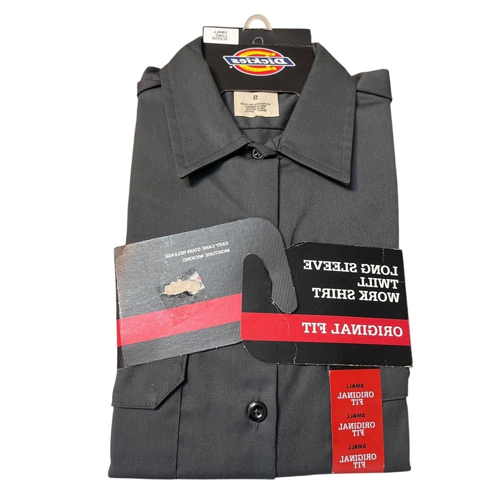 Dickies Original Fit‎ Long Sleeve Work Shirt Charcoal Gray Men's Small